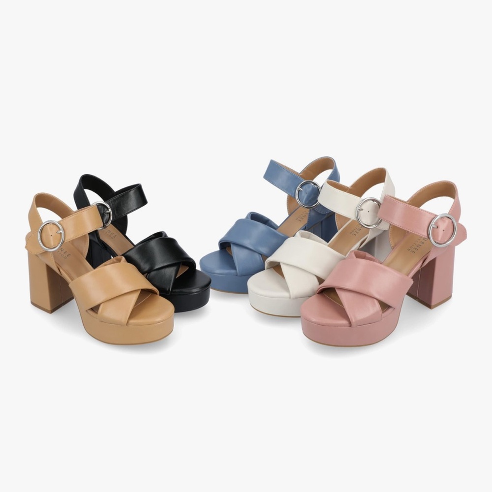 Akeely Mid Heel Platform Dress Sandals - Picture 2 of 11